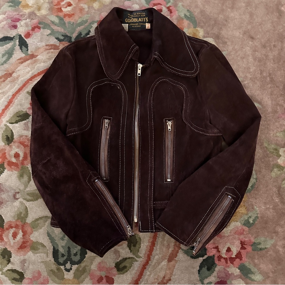 Vintage brown suede jacket, small